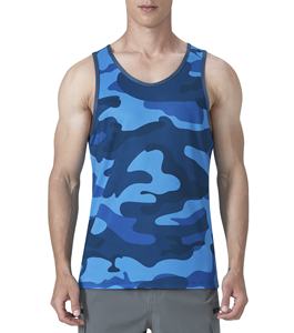 Logo Sublimación Impreso Active Wear Work Out Poliéster Nylon Spandex Hombre Gimnasio Sin mangas Hombres Jersey Ejercicio Camo Tank Tops - Product Image 2