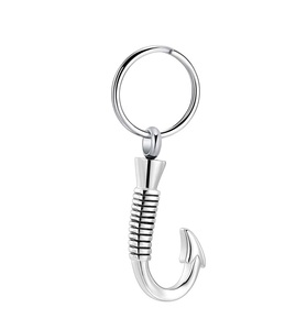 พวงกุญแจตะขอตกปลาของที่ระลึกเครื่องประดับสแตนเลสตะขอโกศสร้อยคอจี้โกศใส่ได้ทั้งผู้ชายและผู้หญิงกำหนดขนาดได้เอง - Product Image 1