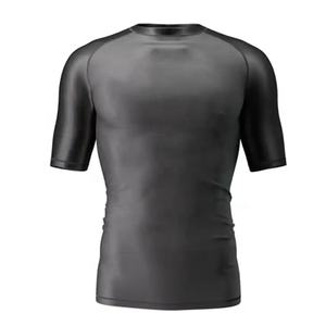 Protection contre les éruptions cutanées à manches courtes pour hommes, entraînement de compression à séchage rapide, vêtements de combat pour MMA Jiu-Jitsu, protection solaire longue durée - Product Image 2
