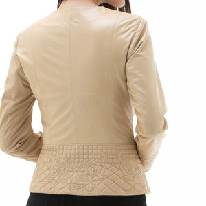 2025 clásico nuevo diseño mujer chaqueta de cuero genuino de alta calidad señoras mujeres chaqueta de cuero para la venta - Product Image 4
