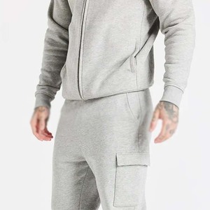 Plain Men Pullover Tracksuit 2-<b>Piece</b> Set Custom Logo <b>Hoodie</b> Sweatpants 100% Cotton Solid Anti-Bacterial Breathable Sporty Casual - Product Image 6