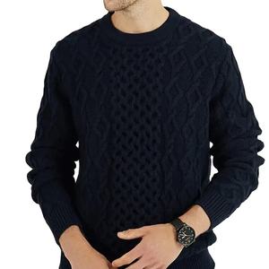 Pulls d'hiver pour hommes en polyester 12 GG fabriqués à la machine, avec logo frontal anti-plis, durables et doux, faciles d'entretien - Product Image 2