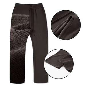 Vente en gros de pantalons de survêtement pour hommes 100% coton personnalisés surdimensionnés en détresse jambe large Baggy Jogging pantalons de survêtement taille moyenne Style décontracté - Product Image 2