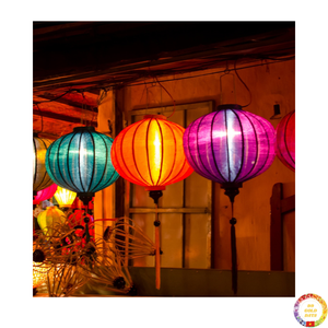 Linterna de seda hecha a mano colorida seda y bambú para Festival boda decoración del hogar Vietnam - Product Image 6