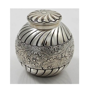 Nouveau Design souvenir en métal, urnes de crémation, cendres humaines, fournitures funérailles, perle verte, or gravé, bande assortie, urnes pour adultes - Product Image 2