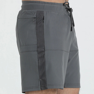 Pantalones Cortos Deportivos Personalizados para Hombre, de Secado Rápido, Grises, Elásticos, para Entrenamiento, Gimnasio, Correr, con Bolsillo con Cremallera, OEM, Marca Privada, Venta al Por Mayor - Product Image 2