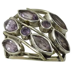 925 <b>Silver</b> <b>Statement</b> <b>Ring</b> with Natural Garnet Zircon for Women Plain Fine Jewelry with Setting Inlay Men's <b>Ring</b> Option Available - Product Image 1