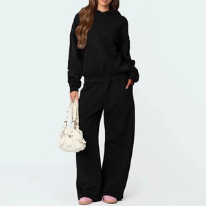 Trajes de sudor holgados de calidad superior Nuevo diseño personalizado Conjunto de 2 piezas 100% algodón Mangas completas Mujer Trending Chándales - Product Image 4