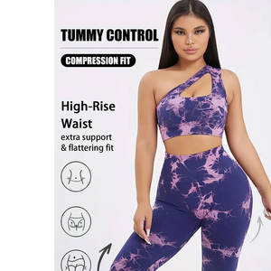 ชุดโยคะสตรีสไตล์สปอร์ตเลกกิ้งไร้รอยต่อแขนยาวผลิตในปากีสถาน - Product Image 5