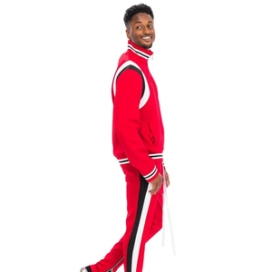 Nouveaux survêtements à rayures latérales sweat-shirt à fermeture éclair pour hommes personnalisés et ensemble de pantalons de survêtement empilés survêtement unisexe - Product Image 5