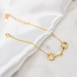 Horse Shoe <strong>Bracelet</strong> Rose Gold Plated 925 Sterling Silver <strong>Snaffle</strong> Horse Bit <strong>Bracelet</strong> - Product Image 3