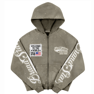 Custom Bling Rhinestone Hoodies Unisex Streetwear Crystal Sparkle Sudaderas Sudadera con capucha al por mayor para los hombres y las mujeres - Product Image 1