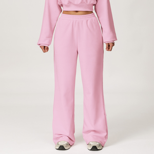 Pantalons de jogging pour femmes, nouvelle collection, haute qualité, hiver, devant plat, extensible, respirant, cordon de serrage, taille haute, streetwear - Product Image 3