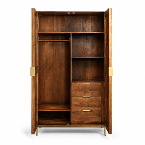 Modern Solid Wood <b>Sideboard</b> Cabinet Flat Panel Door <b>Storage</b> Buffet Living Room Freestanding Organizer with 3 Shelves - Product Image 2