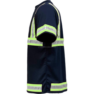 2025 Custom Made High Visibility Reflective Safety Man T-<b>shirt</b> Customized Printing Logo Fabric Running Tape Safety Tshirts - Product Image 3