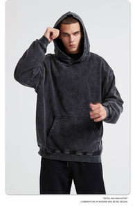 เสื้อฮู้ดผ้าฝ้ายมี100% มีฮู้ดสำหรับผู้ชาย450โลโก้ตามสั่ง2024 - Product Image 5