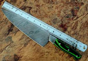 Cuchillo de cocina Damasco de 12 pulgadas hecho a mano con hermoso mango de micarta, cuchillo de chef personalizado. - Product Image 5