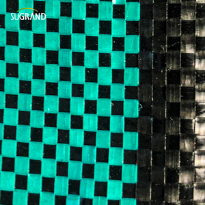 Fábrica China Produce Cubierta de Suelo Tejida de PP Negra y Verde - Product Image 4