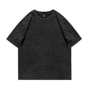 Nouvel arrivage de vêtements de mode avec logo personnalisé 100% coton de couleur unie vêtements pour hommes adulte lavé à l'acide ensemble de vêtements courts pour hommes - Product Image 2