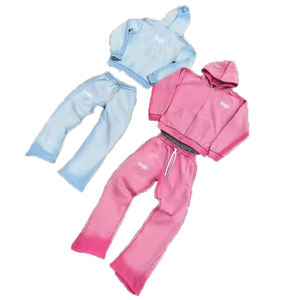 Conjunto Deportivo de Felpa para Hombre, de Alta Calidad, Corte Ajustado, 100% Algodón, Estilo Urbano, Lavado Desteñido, Ecológico, Sudadera con Capucha, Corte Regular - Product Image 3