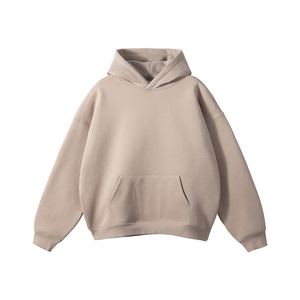 Sweats à capuche personnalisés pour homme coton bouffée sérigraphie pull surdimensionné épaules tombantes poids lourd haute qualité basiques à capuche - Product Image 2