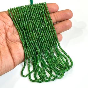 Perles rondes lisses en tsavorite naturelle 2,5-3 mm, vente en gros de perles de grenat tsavorite, pierres précieuses en vrac pour la fabrication de bijoux, 16 pouces - Product Image 2