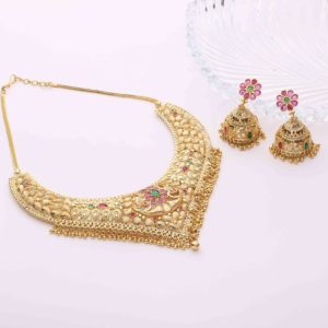 Joyería Chapada en Oro de 14K, 18K y 24K al por Mayor, Conjunto de Joyería con Diseño Floral, Joyería India, Joyería de Latón Rellena de Oro. - Product Image 2