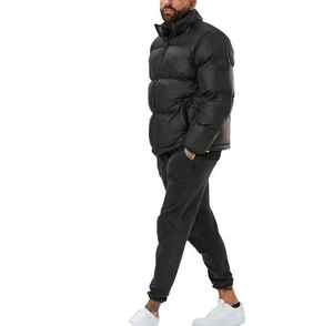 Vestes longues matelassées en toile de fibre de bambou pour hommes, logo brodé personnalisé, vestes matelassées d'hiver à capuche - Product Image 4