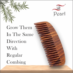 Peigne à barbe à manche en bois pour hommes pour coiffer et toiletter votre barbe par Pearl - Product Image 5