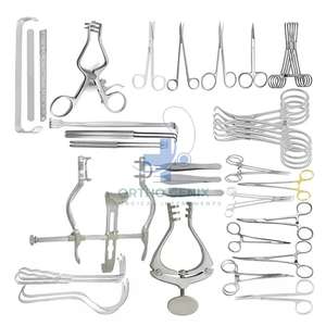 Juego de instrumentos quirúrgicos de laparotomía pediátrica de acero inoxidable, 47 Uds., Manual de alta calidad - Product Image 1