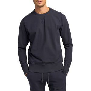 เสื้อสเวตเตอร์แบบสวมหัวสำหรับผู้ชายผ้าคอตตอนผสมสองสีผ้าเฟรนช์เทอร์รี่ปักโลโก้ได้ตามต้องการ2025บริการ OEM - Product Image 4