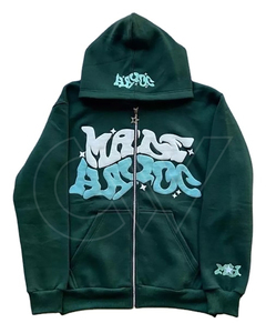 Sudadera con capucha de felpa con cremallera de alta calidad de fabricante personalizado al por mayor, Sudadera de punto unisex de talla grande con estampado de hojaldre - Product Image 6