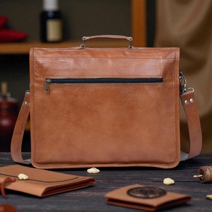 World Craft Impex Soft Handmade Leather <b>Messenger</b> <b>Bag</b>-High Quality Multi-Purpose for Travel Work Genuine Leather <b>Laptop</b> <b>Bag</b> - Product Image 2