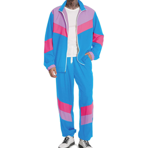 Ensemble de survêtement unisexe streetwear d'hiver style hip-hop années 80, 2 pièces, col montant, costume d'Halloween, veste coupe-vent en polyester/nylon - Product Image 6