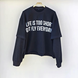 Tshirt Custom Print Box T-<b>shirt</b> Oversized 100% Cotton Graphic Boxy Tee Double Layer <b>Long</b> <b>Sleeve</b> t <b>Shirts</b> for Men - Product Image 1