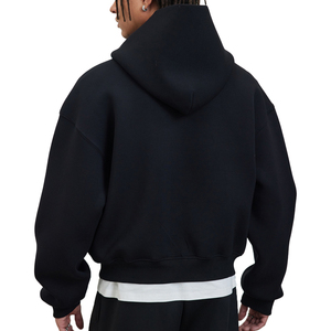 Sudadera con Capucha Negra Bordada con Logotipo Personalizado para Hombre, Sudadera de Moda de Diseñador de Algodón Grueso de Talla Grande - Product Image 5