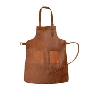 Tablier en cuir fait main avec poches pour outils, logo personnalisé imprimé, tablier en cuir polyvalent pour les artisans et les créateurs - Product Image 1