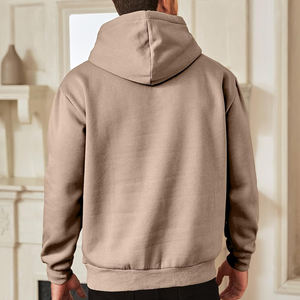 Sweat-shirt à capuche uni surdimensionné en coton épais avec logo personnalisé unisexe Sweat-shirt à col rond gaufré pour hommes Sweat-shirt vierge col rond uni pour hommes - Product Image 2