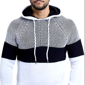 Colección Otoño Invierno 2024, jerséis con Capucha de punto informales a la moda para hombre, prendas de punto 3D cálidas de colores sólidos de manga larga transpirables - Product Image 1