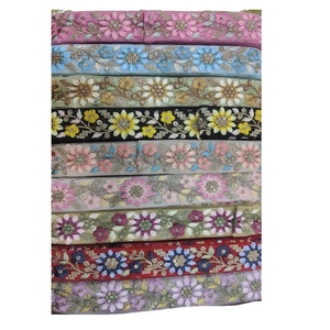 2025 Embroidered High Quality Designer <b>Lace</b> <b>Ribbons</b> Trim Dress Neck Beaded <b>Lace</b> at Wholesale Price for Export From India - Product Image 1