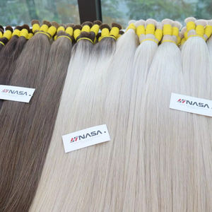 Extensions de cheveux vietnamiens en vrac, cheveux humains bruts, super double trame, toutes les couleurs, 100g, usine, 60cm - Product Image 1