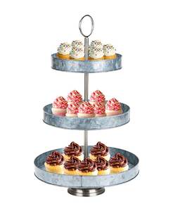 Latest Design Eco-Friendly 3-Tier Metal <b>Cake</b> Stand Handcrafted Polished Dessert Serving Tray for Hotels Restaurants <b>Cake</b> <b>Tools</b> - Product Image 3