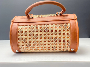 Women's <b>Handbags</b>, <b>Summer</b> Style Crossbody Bags, Handmade Rattan and Leather Bags Factory Price Vietnam - Product Image 6