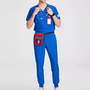 Ensemble de gommages pour hommes infirmière uniforme costume haut et pantalon avec plusieurs poches pour infirmière médecin vêtements de travail été hôpital gommages - Product Image 3