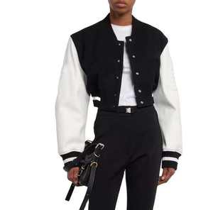 New Street Style Cropped Varsity Jacket Customize Logo Size Wool Short Length varsity Jacket <b>For</b> Women - Product Image 1