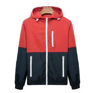 Veste coupe-vent décontractée pour homme, légère, printemps-automne, nouvelle collection 2026, à capuche, couleur contrastante, fermeture éclair, vêtements d'extérieur, pas cher - Product Image 1