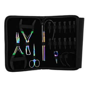 Kit d'outils durables de pinces d'extension de cheveux en acier inoxydable Kit d'outils d'extension de cheveux de pinces multicolores - Product Image 1