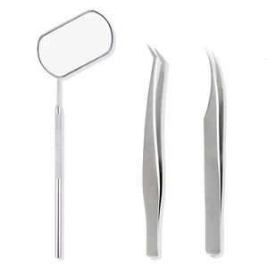 NProfessional Stainless Steel <b>Eyelash</b> Extension Tweezers Set With Handheld Mirror For Volume Lash <b>Application</b> - Product Image 6