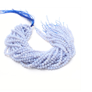 Collier en cristal naturel, perles lisses en dentelle bleue, pierre rouge polie, bijoux, brin lâche, grossiste en pierres précieuses pour la guérison - Product Image 5