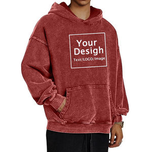 Sudaderas con capucha para hombre, de gran tamaño Sudadera con capucha, sudaderas con capucha de algodón de felpa, sudadera Vintage de peso pesado, ropa de calle para hombre - Product Image 1